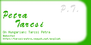 petra tarcsi business card